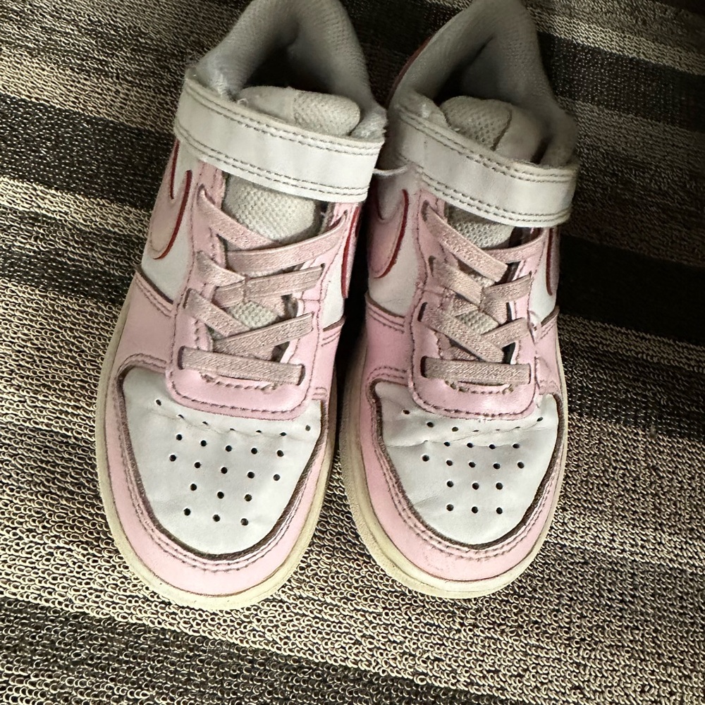 Pre-owned Nike Air Force Court Borough Low Pink Girls Size 12C